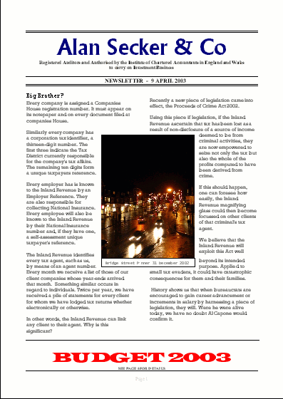 Newsletter 2003